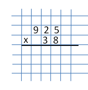 En este ejemplo, consideramos la multiplicación de un número de tres dígitos por uno de dos dígitos